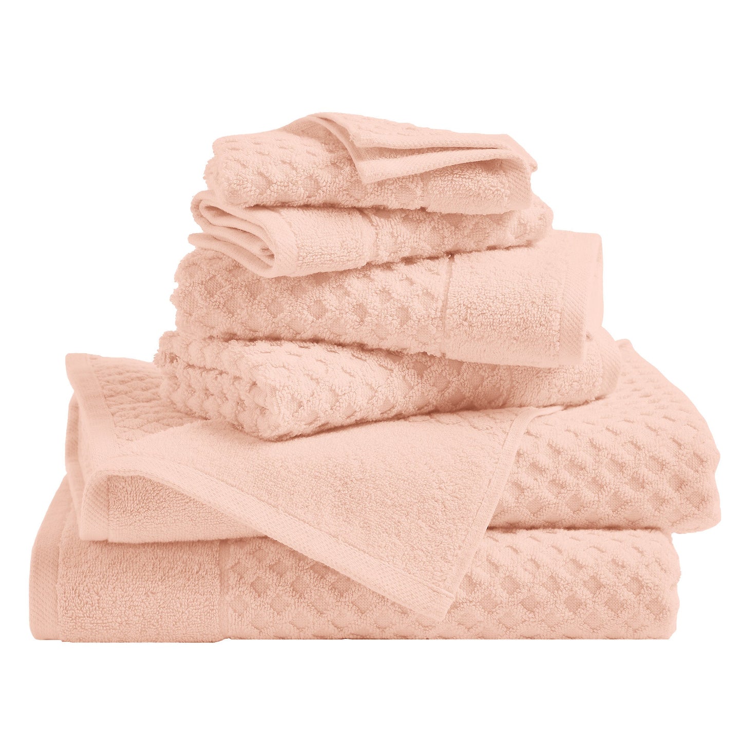 Cotton Diamond Waffle Weave Bath Towel Set