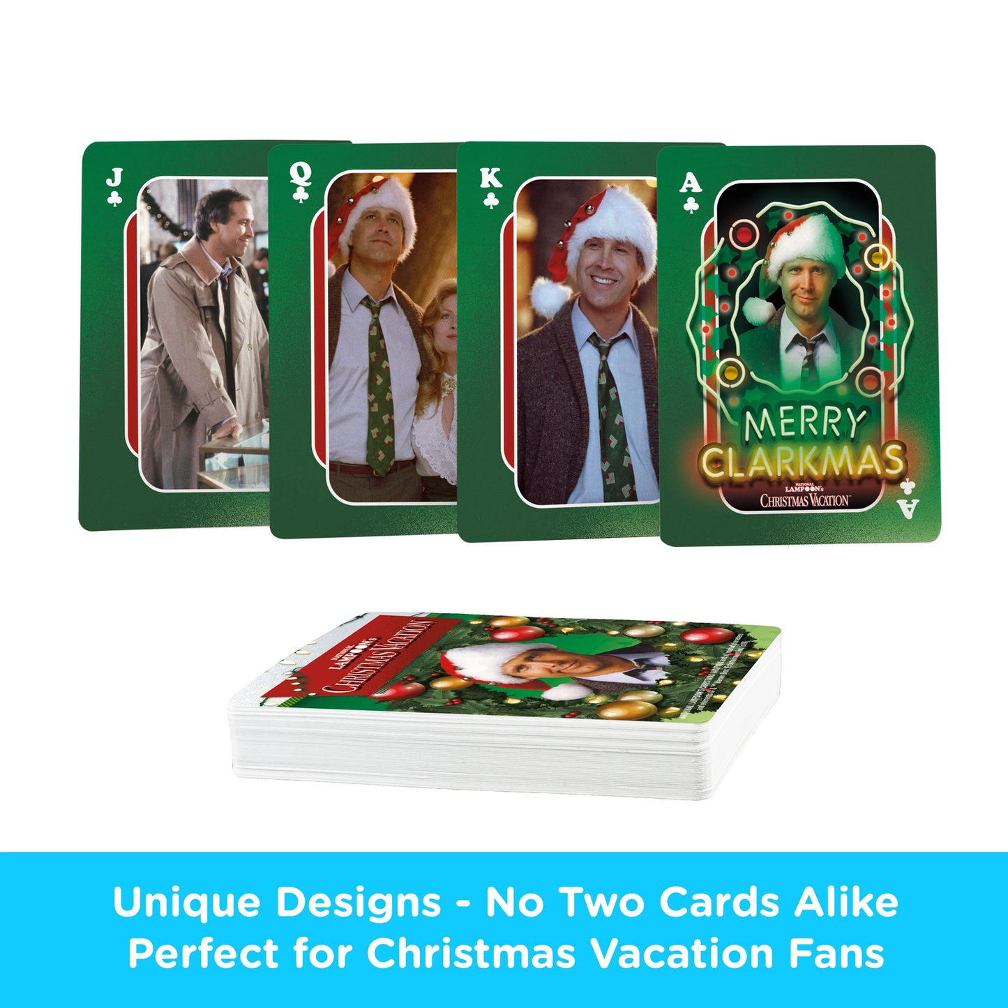 Christmas Vacation Photos Playing Cards green-backed deck with J Q K A by Country Christmas Loft on Tampa Home & Garden Store