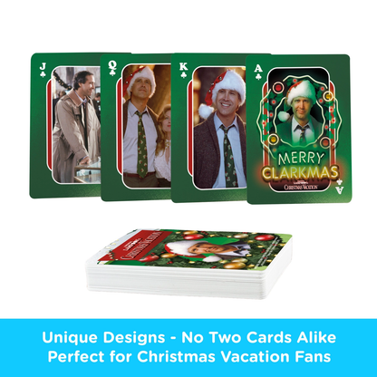Christmas Vacation Photos Playing Cards green-backed deck with J Q K A by Country Christmas Loft on Tampa Home & Garden Store