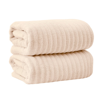 Luxury Combed Cotton and Ribbed Bath Towels