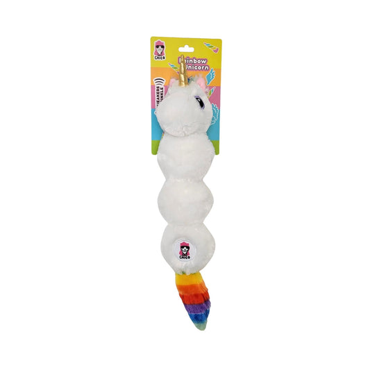 Colorful Unicorn Magical Creature Plush Dog Toy – with Squeaker & Crinkle Paper for Fun Play - Tampa Home & Garden Store
