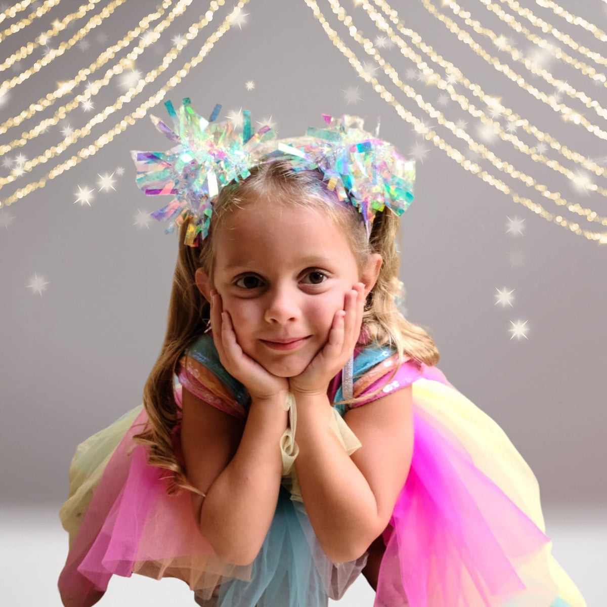 Unicorn Princess Teepee Play Set worn by child in pastel tutu and holographic headband on Tampa Home & Garden Store