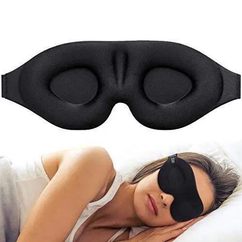 Stevvex eye mask 3D contoured cup blindfold with adjustable strap black on Tampa Home & Garden Store