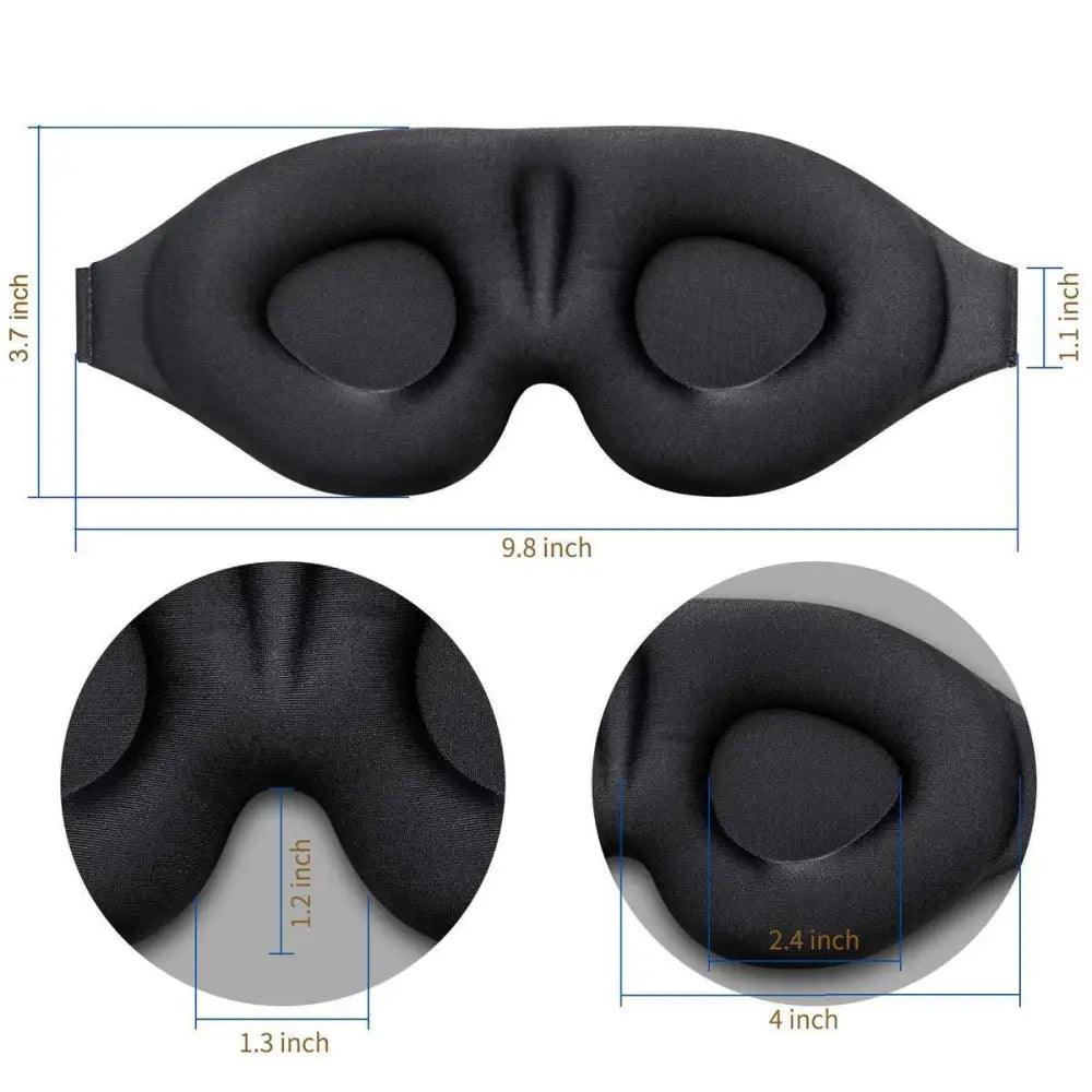 Stevvex 3D contoured eye mask with adjustable strap, black concave cup design for sleep on Tampa Home & Garden Store