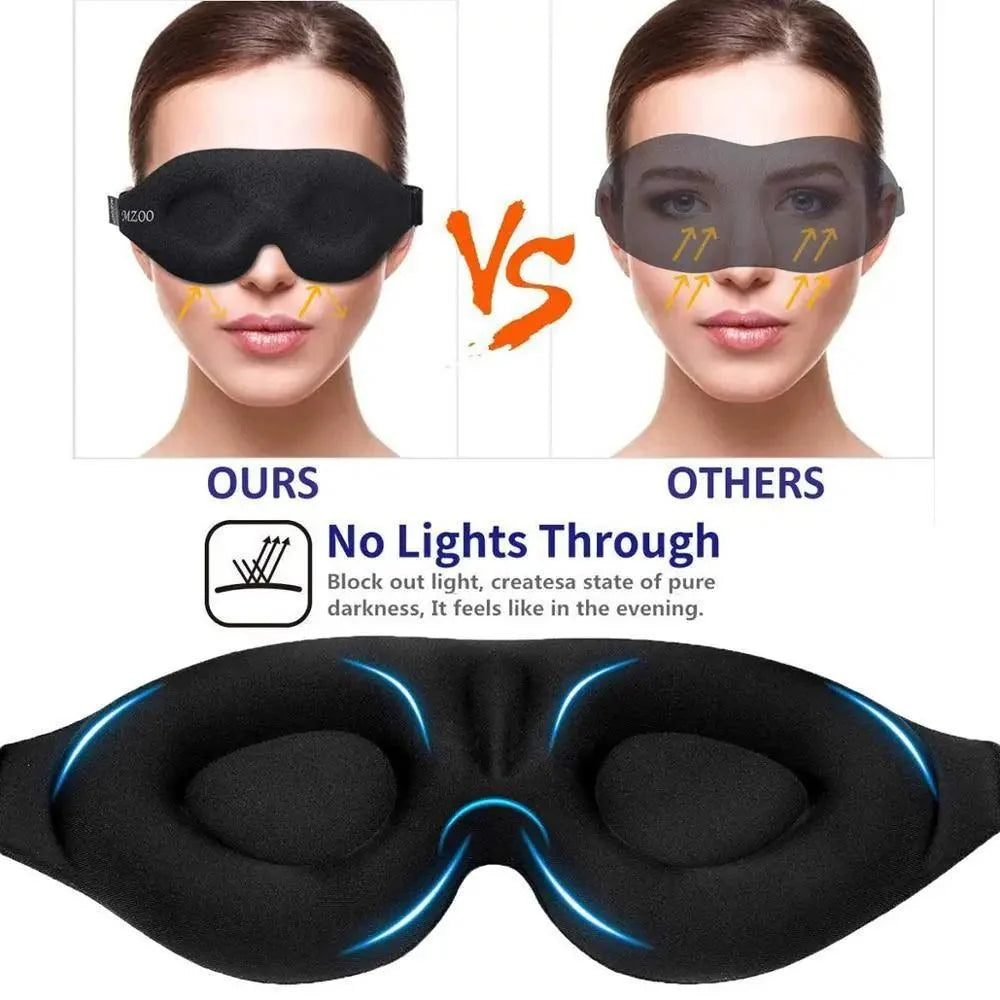3D contoured cup blindfold eye mask by Stevvex with adjustable strap black soft travel shade on Tampa Home & Garden Store