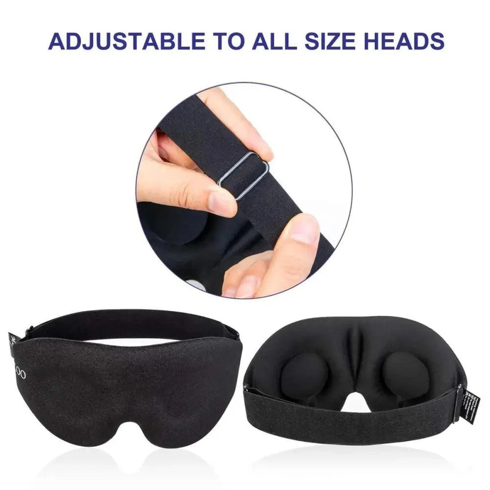 Stevvex eye mask, black 3D contoured cup blindfold with adjustable strap for sleep on Tampa Home & Garden Store