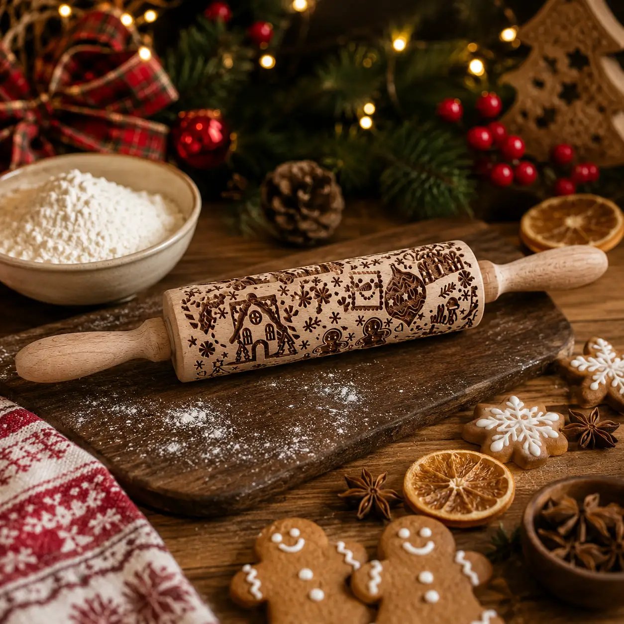 Christmas Rolling Pin Set In 10 Styles Varieties