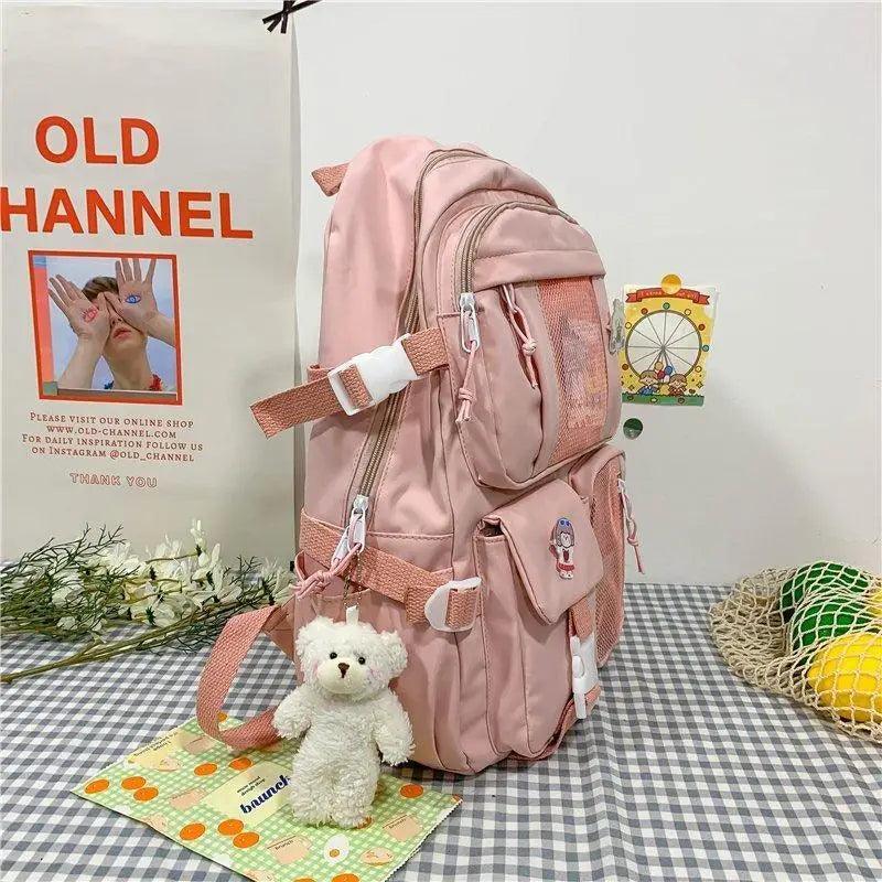Stevvex pink large-capacity multi-pocket school backpack ALU92981RST waterproof for women on Tampa Home & Garden Store
