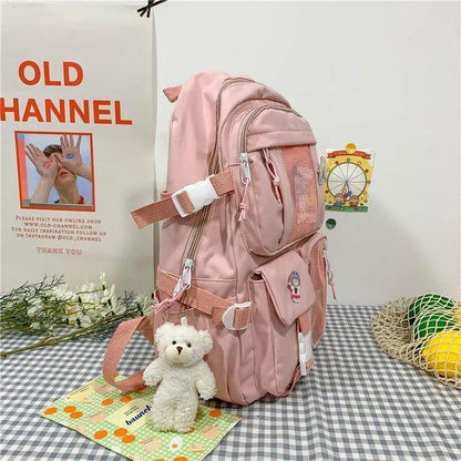 Stevvex pink large-capacity multi-pocket school backpack ALU92981RST waterproof for women on Tampa Home & Garden Store