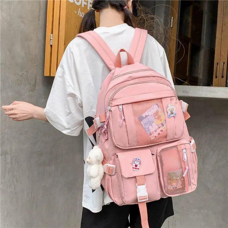 Pink School Backpack Stevvex ALU92981RST with multiple pockets, waterproof on Tampa Home & Garden Store