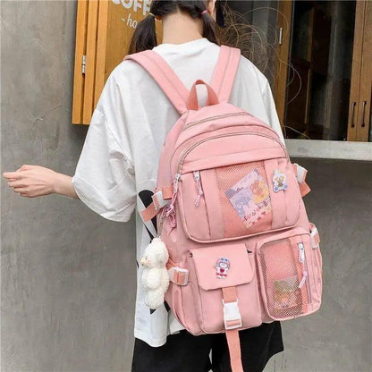 Pink School Backpack Stevvex ALU92981RST with multiple pockets, waterproof on Tampa Home & Garden Store
