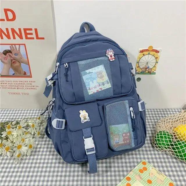 Stevvex blue waterproof school backpack with large capacity and mesh pockets on Tampa Home & Garden Store