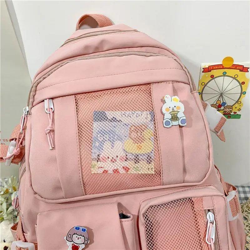 Stevvex pink large-capacity school backpack with multiple pockets and mesh front panel on Tampa Home & Garden Store