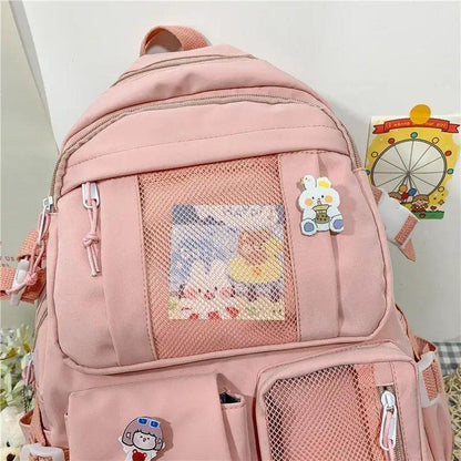 Stevvex pink large-capacity school backpack with multiple pockets and mesh front panel on Tampa Home & Garden Store