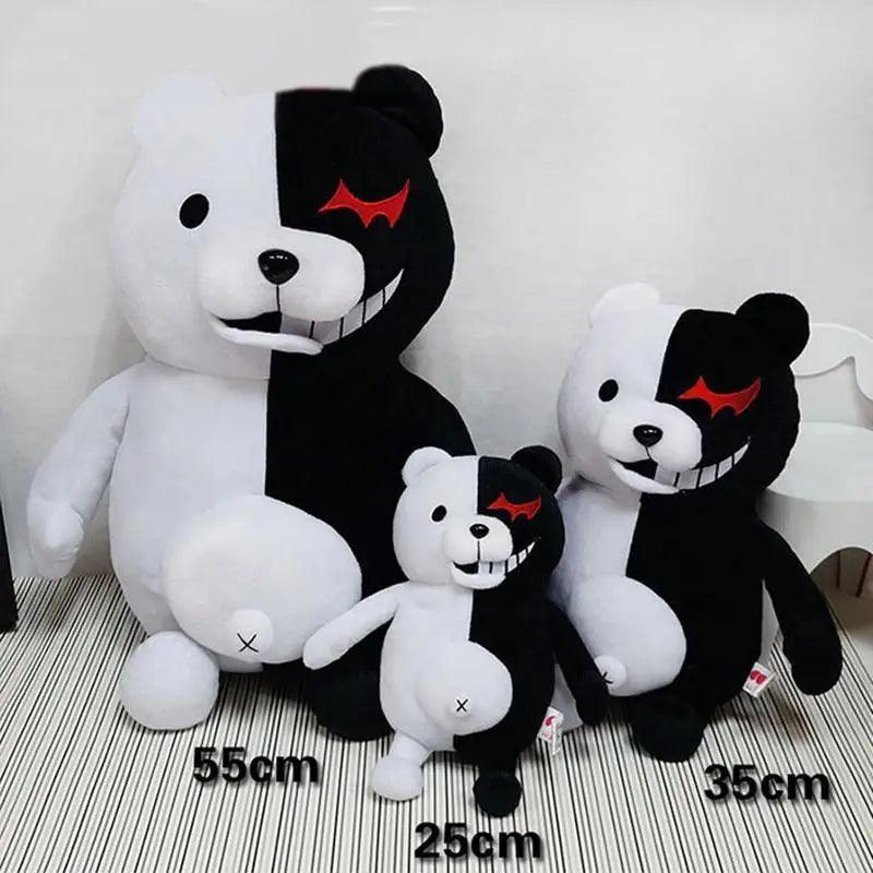 Monokuma black and white plush bears set by Stevvex in 25cm, 35cm and 55cm sizes on Tampa Home & Garden Store