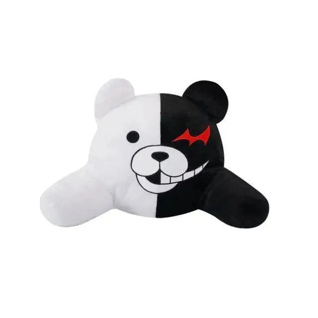 Stevvex Monokuma plush bear, black and white half design, soft stuffed toy for kids on Tampa Home & Garden Store