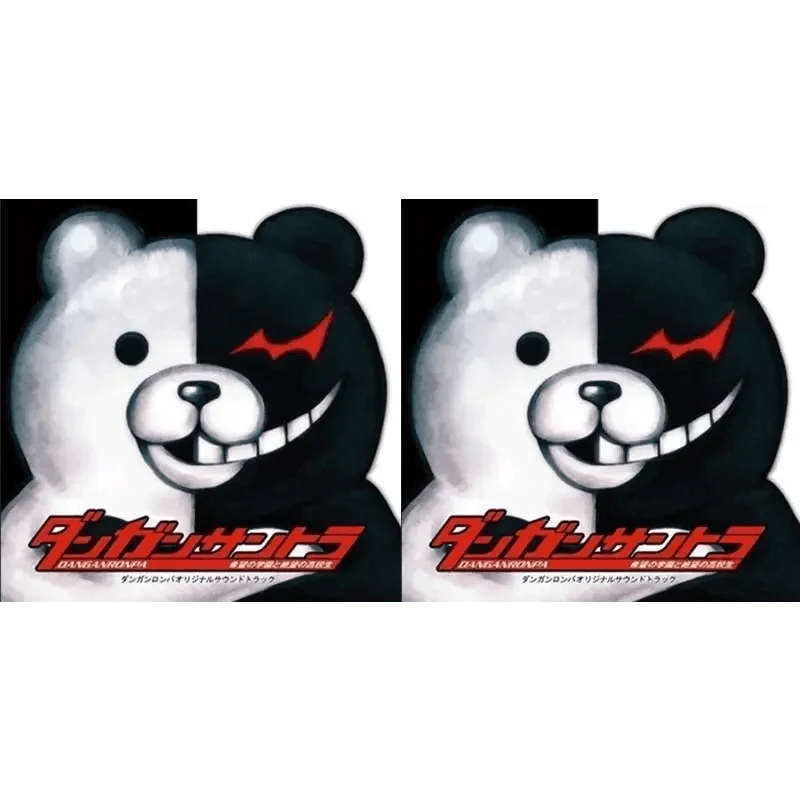 Stevvex Monokuma plush bear, black & white split design, soft stuffed animal, set of 2 on Tampa Home & Garden Store