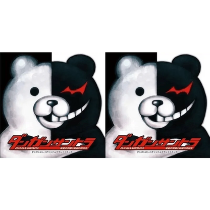 Stevvex Monokuma plush bear, black & white split design, soft stuffed animal, set of 2 on Tampa Home & Garden Store