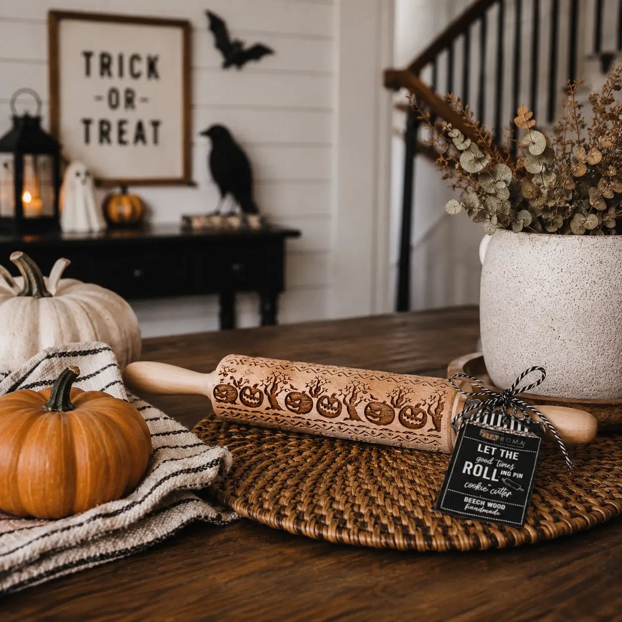 Halloween Pumpkin Party Embossed Rolling Pin