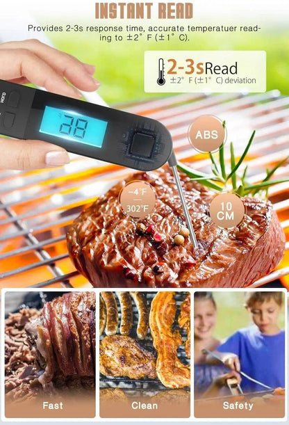 Digital Meat Thermometer Waterproof Instant Read