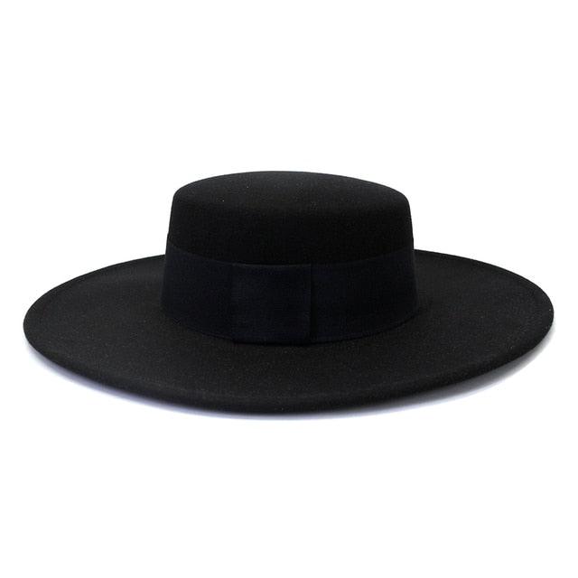 Women's black cotton fedora hat with wide brim and black ribbon band Stevvex ST13FD211FRY on Tampa Home & Garden Store