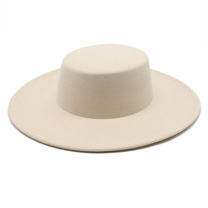 Stevvex women's luxurious cotton fedora hat cream beige with wide brim and tall crown on Tampa Home & Garden Store