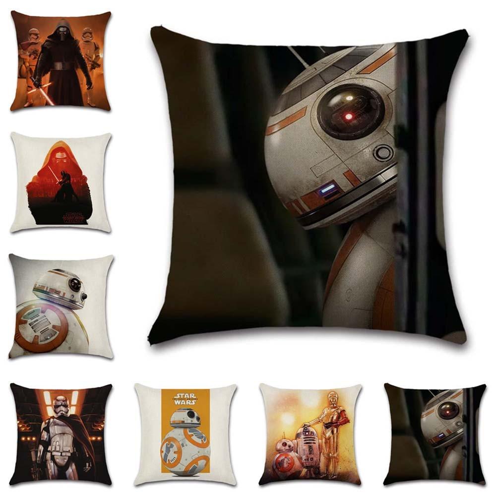 Stevvex Star Wars robot throw pillow covers set of 9 with BB-8 R2-D2 C-3PO Darth Vader on Tampa Home & Garden Store