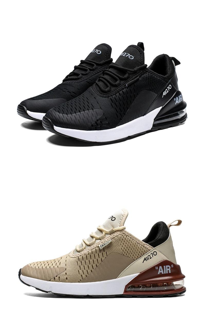 Unisex Air Cushion Stevvex running shoes, 2 colorways black/beige, breathable mesh athletic sneakers on Tampa Home & Garden Store