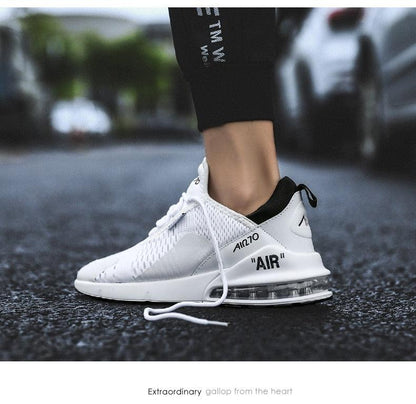 Unisex Air Cushion Running Shoes Stevvex white breathable mesh upper with air-cushioned sole on Tampa Home & Garden Store