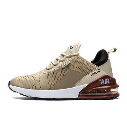 Stevvex Unisex Air cushion running shoes beige breathable mesh athletic sneakers on Tampa Home & Garden Store