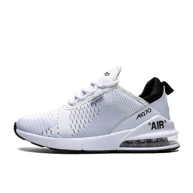 Unisex air cushion running shoes Stevvex white breathable mesh athletic sneakers for gym on Tampa Home & Garden Store