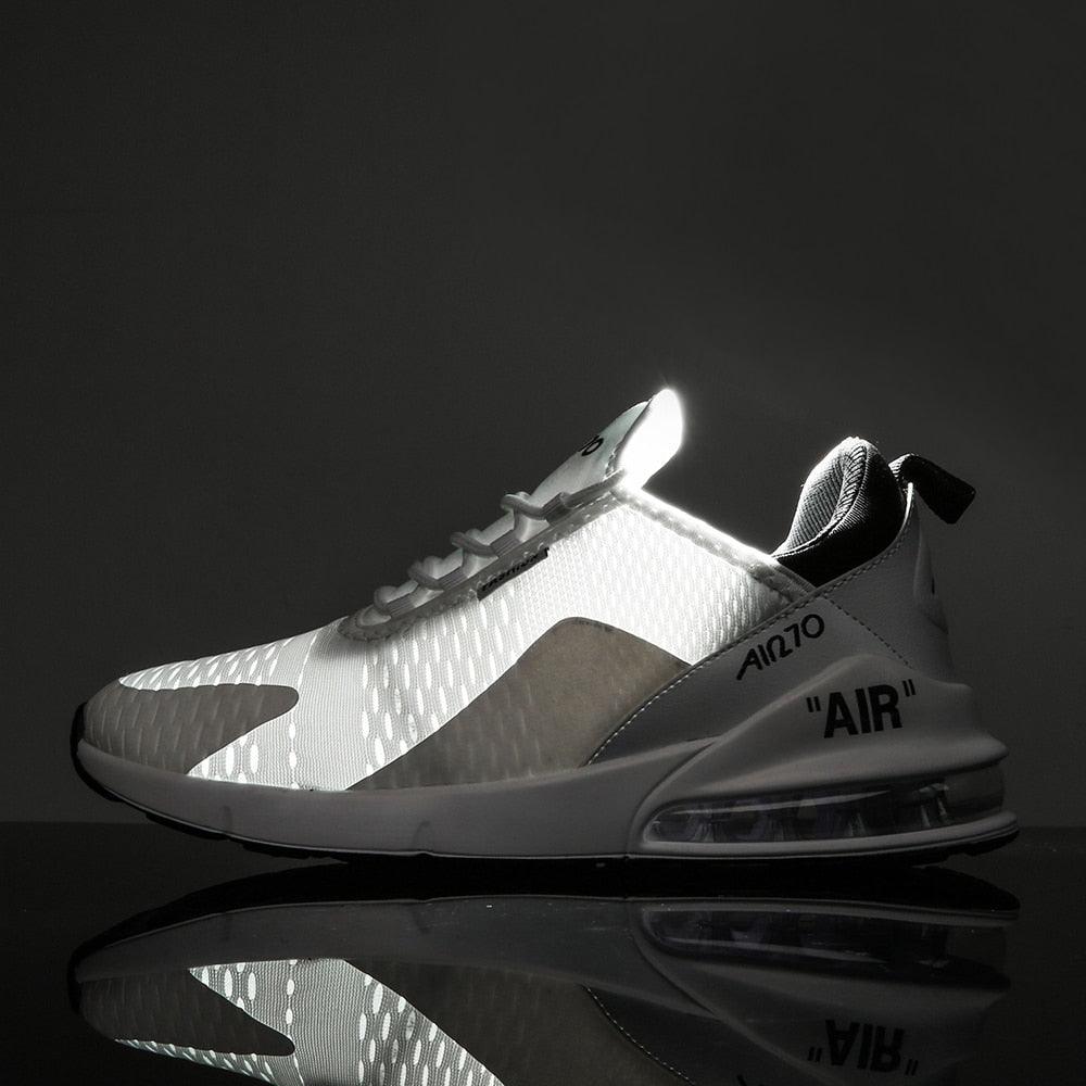 Stevvex unisex air cushion sneaker white mesh upper visible air midsole AIR branding on side on Tampa Home & Garden Store