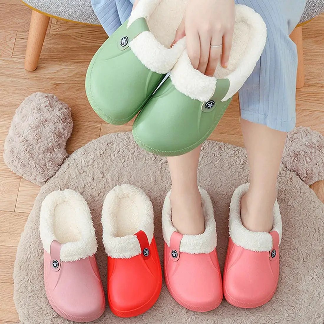Cozy Winter Fur Slippers for Women Indoor Comfort
