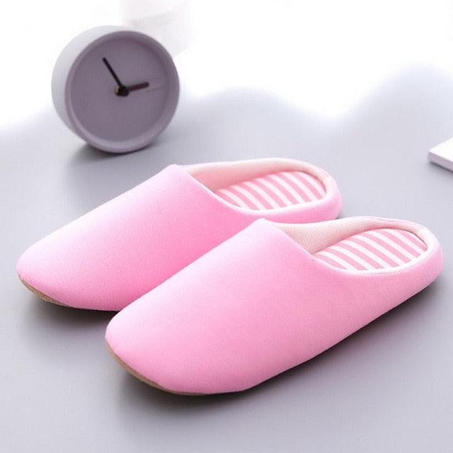 Slippers pink unisex indoor fur warm clogs with striped fleece lining on Tampa Home & Garden Store