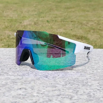 Unisex polarized sunglasses with bluegreen mirrored lenses white frame Stevvex protection on Tampa Home & Garden Store