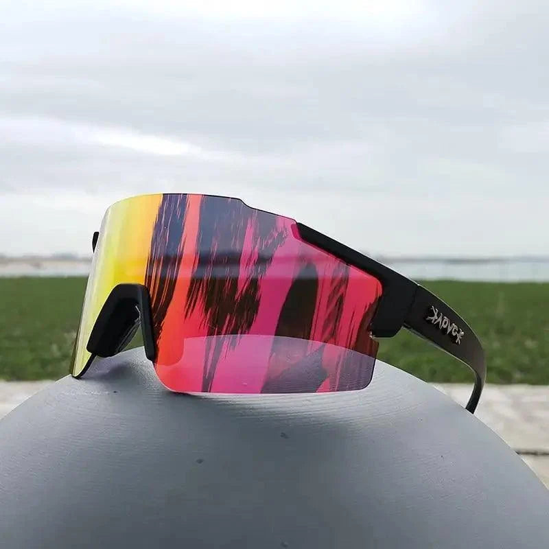 Unisex polarized sunglasses with yellow-pink mirrored lenses, Stevvex frame UV protection on Tampa Home & Garden Store