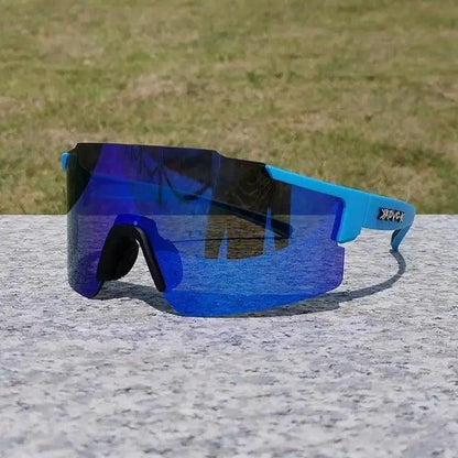 Stevvex unisex polarized sunglasses with blue mirrored lenses for cycling, running on Tampa Home & Garden Store