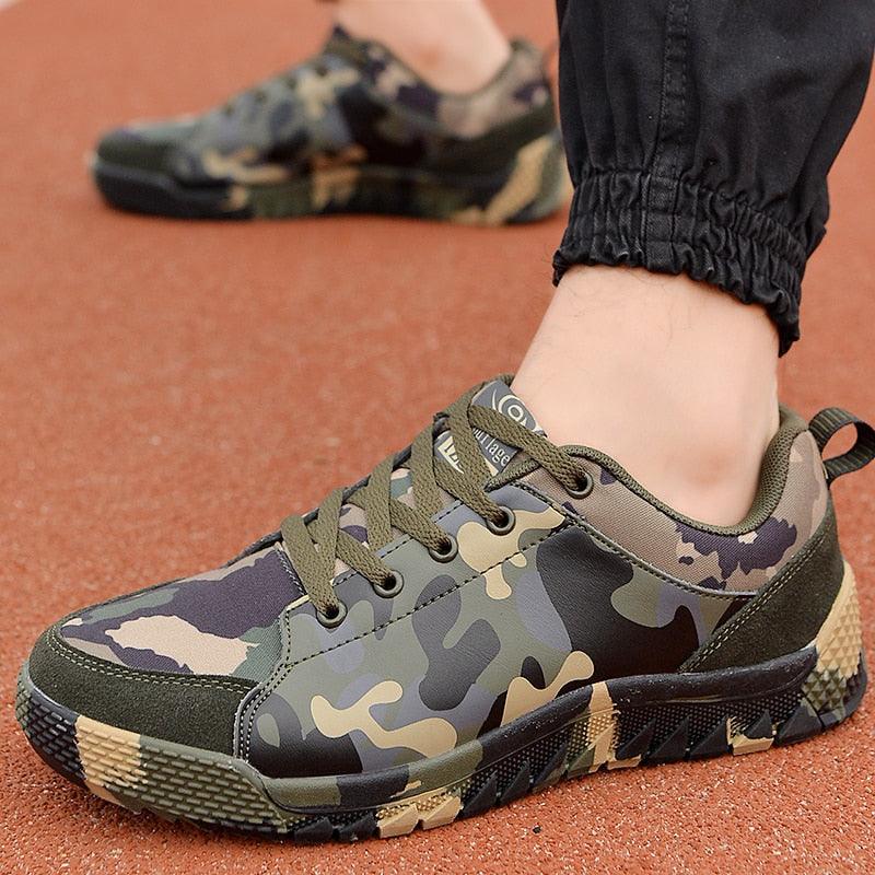 Stevvex camouflage running sneakers, unisex athletic shoes in green camo on Tampa Home & Garden Store
