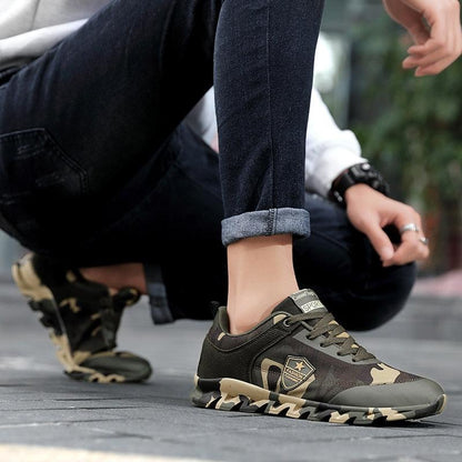 Stevvex camouflage running sneakers olive green athletic shoes rugged sole on Tampa Home & Garden Store