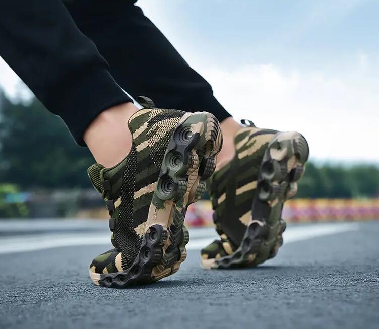 Unisex Running Sport Outdoor Sneakers camouflage green Stevvex athletic shoes pair on Tampa Home & Garden Store