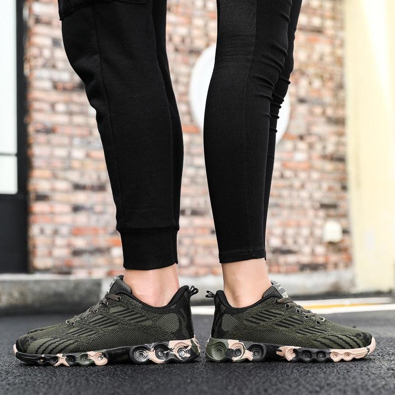 Stevvex unisex running sneakers camouflage green breathable athletic shoes for workout on Tampa Home & Garden Store