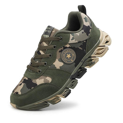Unisex running sport outdoor sneaker camouflage green with breathable mesh and chunky sole on Tampa Home & Garden Store