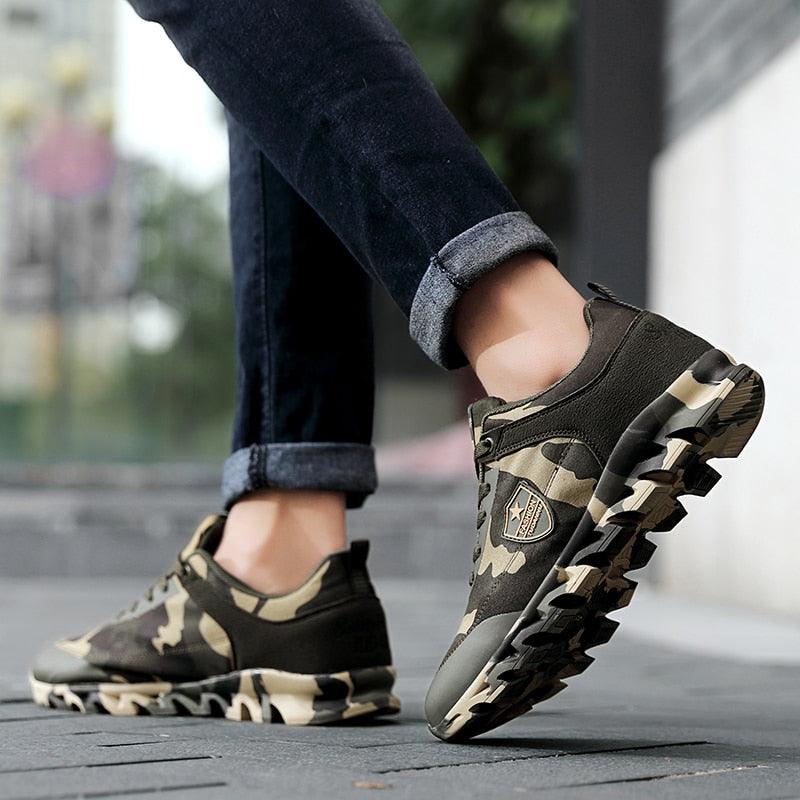 Stevvex camouflage green unisex athletic sneakers breathable upper rugged outsole on Tampa Home & Garden Store