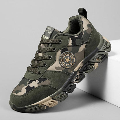 Stevvex unisex camouflage green athletic running sneakers with breathable upper and rugged sole on Tampa Home & Garden Store