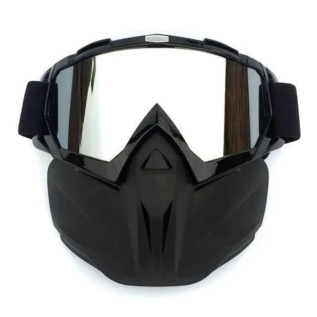 Stevvex unisex snowboard goggles with detachable mask, black frame, mirrored lens on Tampa Home & Garden Store