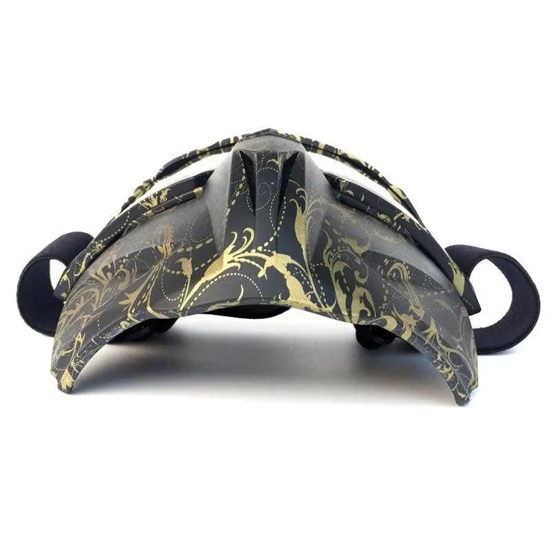 Snowboard goggles Stevvex, unisex with detachable mask, grey/gold ornate pattern on Tampa Home & Garden Store