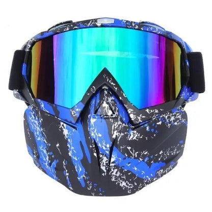 Stevvex unisex snowboard goggles blue camo frame with detachable mask and mirrored lenses on Tampa Home & Garden Store