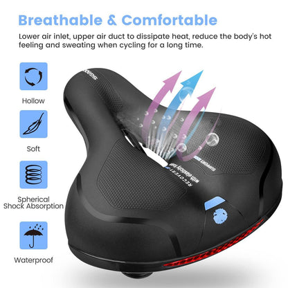 Stevvex unisex bike saddle, black rubber cushion with memory foam, dual shock absorption wide on Tampa Home & Garden Store