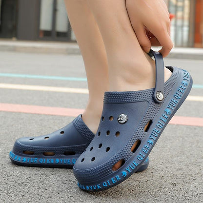 Stevvex unisex navy blue water sandals with perforated upper, heel strap on Tampa Home & Garden Store