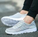 Unisex lace-up summer sneakers breathable mesh upper white sole for casual walking on Tampa Home & Garden Store